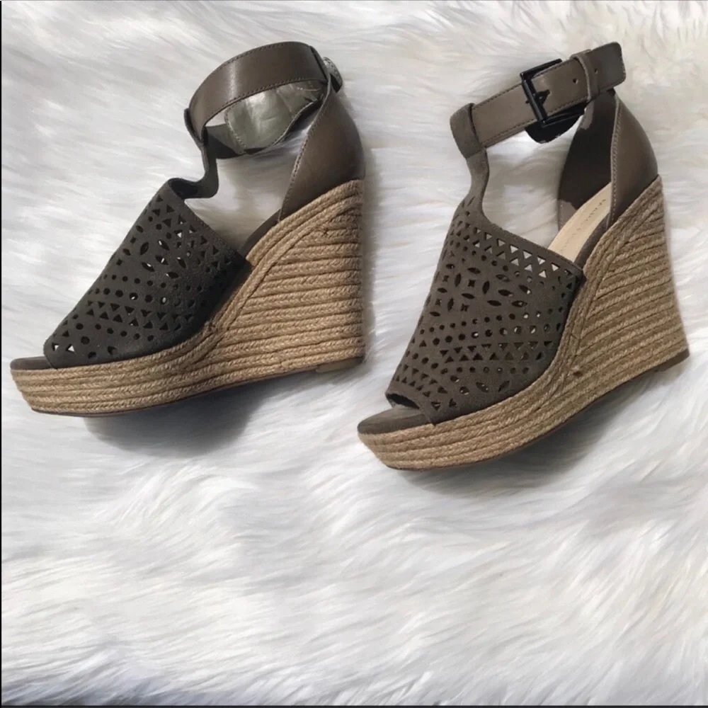 Marc Fisher Perforated Suede Hasina Wedges